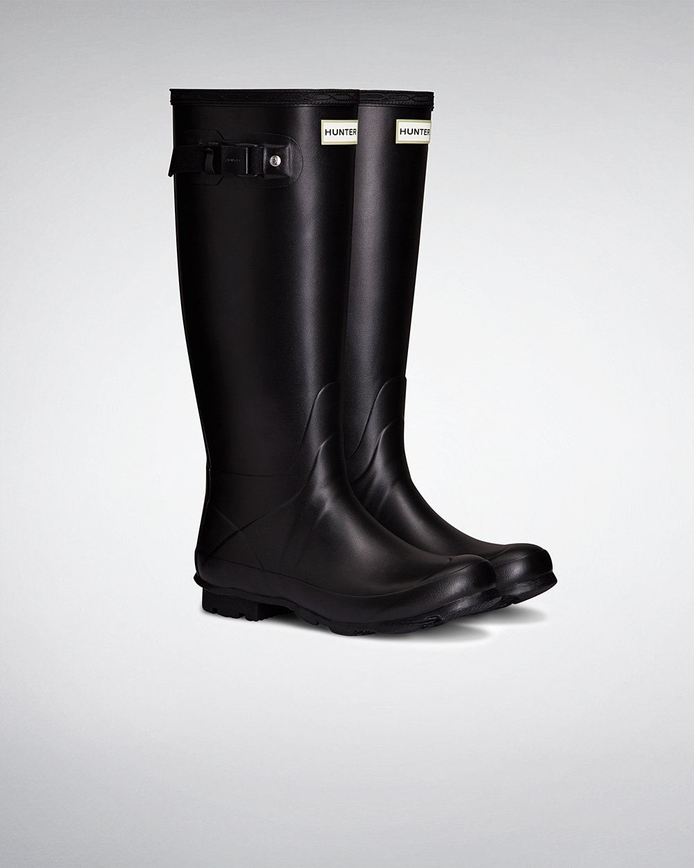 Botas de Lluvia Altas Hunter Mujer - Norris Field Neoprene Lined - Negros - QPAXFIM-75